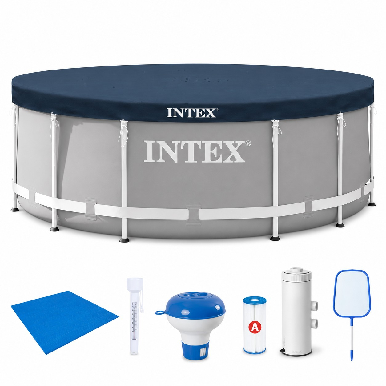 Reducere 20% – Piscina cadru metalic Intex 26712NP Prism Frame, 366x76 cm, 6.500 litri, cu toate accesoriile 1 Piscina cadru metalic Intex 26712NP Prism Frame