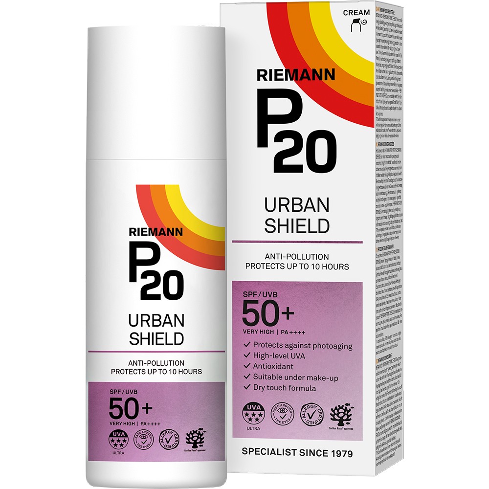 Reducere 40% – RIEMANN P20 Urban Shield SPF 50 Crema de fata anti-poluare, 50ml 1 RIEMANN P20 Urban Shield SPF 50 Crema de fata anti-poluare