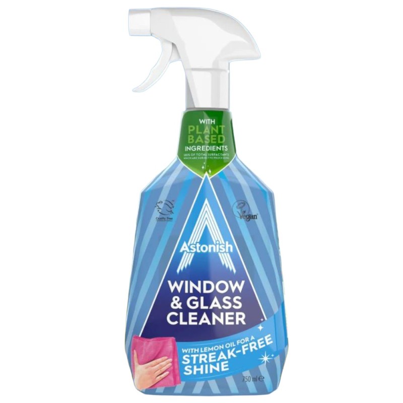 Reducere 19% – Set 2 x Solutie de Curatare pentru Geamuri si Sticla, 750 ml, Astonish 1 Set 2 x Solutie de Curatare pentru Geamuri si Sticla