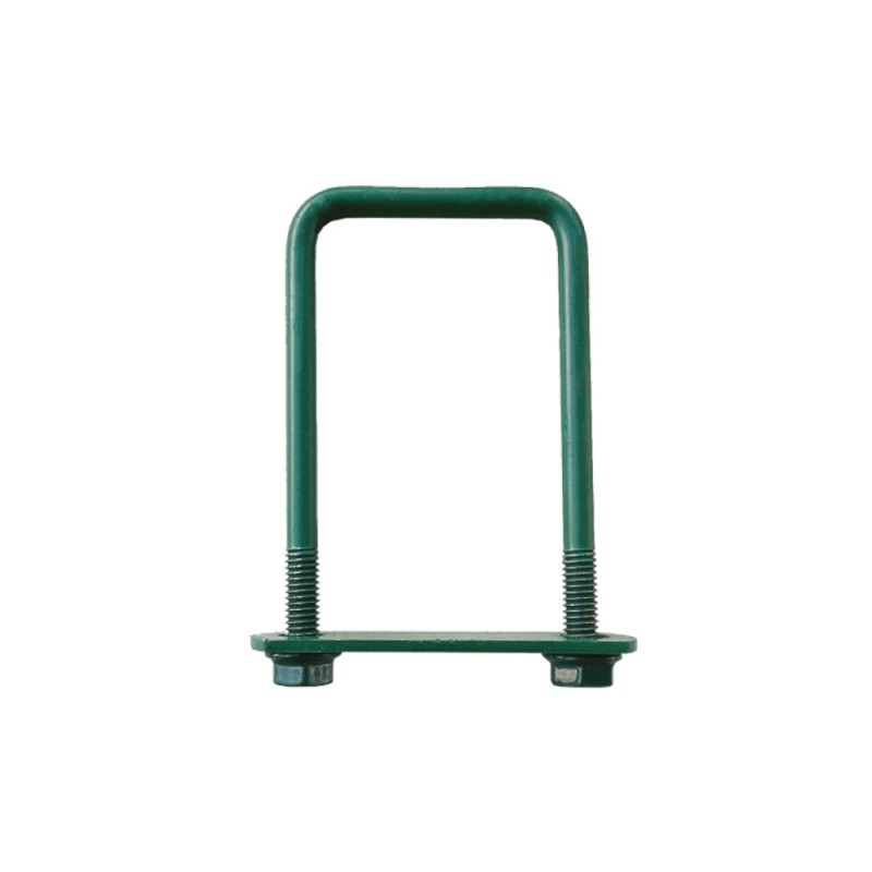Reducere 18% - Set 25 x Brida Otel Rotund, 90 x 75 mm, Tip U, pentru Fixare Panouri Gard, Stalp Rectangular, Verde 1 Set 25 x Brida Otel Rotund