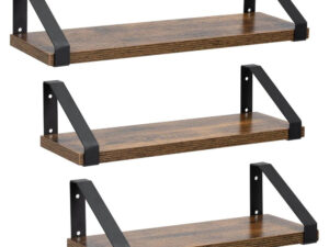 Set 3 rafturi de perete din metal si MDF