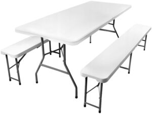 Set masa 2 banci pliabile tip valiza gradina camping abs