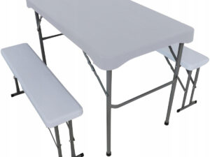 Set mobilier camping pliabil masa 108x60 cm 2 banci metal