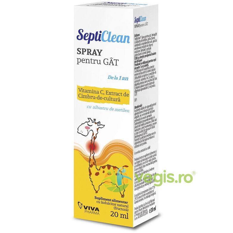 Reducere 30% – Septiclean Spray pentru Gat cu Vitamina C 20ml 1 Septiclean Spray pentru Gat cu Vitamina C 20ml