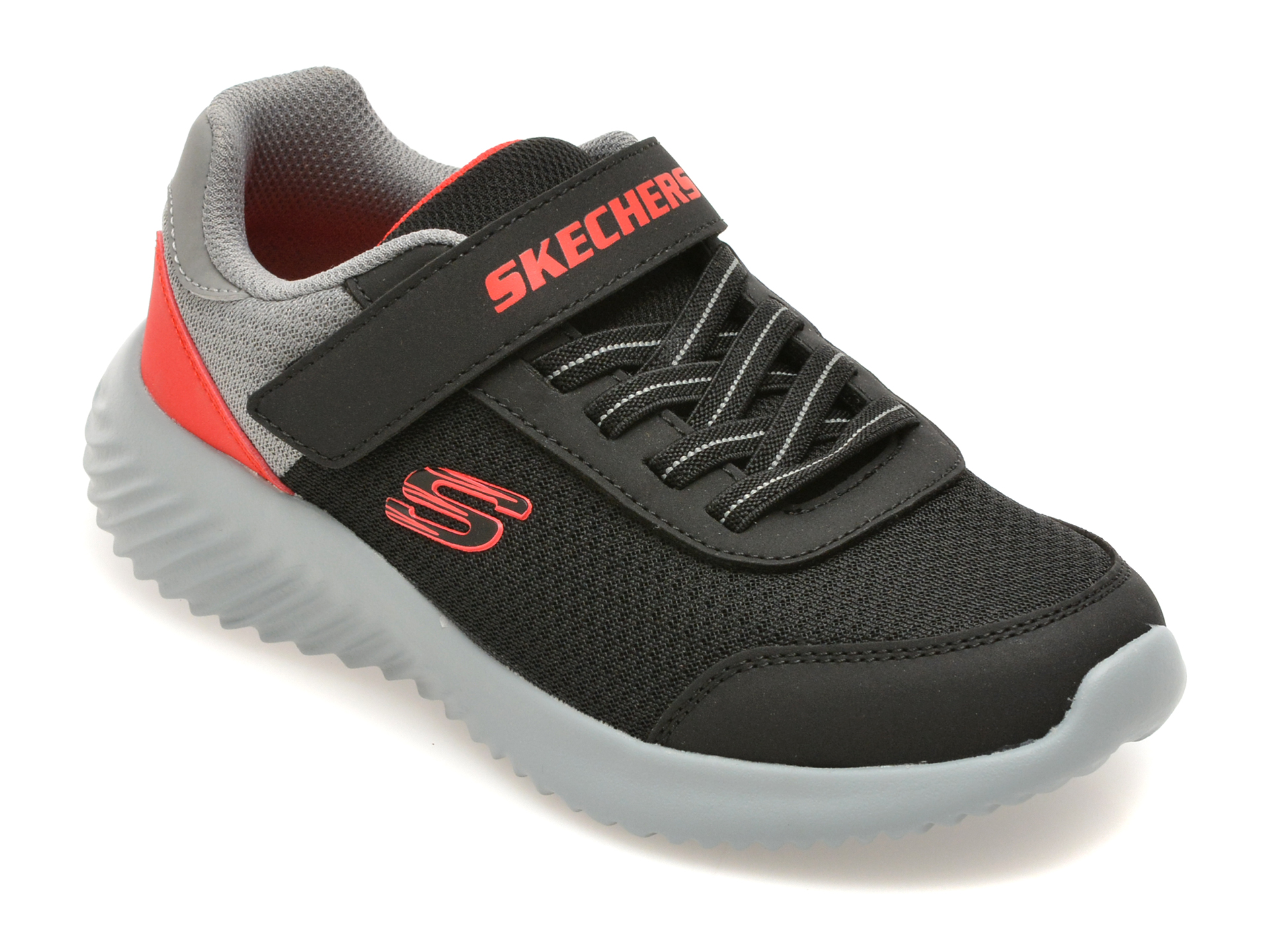Reducere 43% – Pantofi sport SKECHERS negri, BOUNDER, din material textil 1 Pantofi sport SKECHERS negri