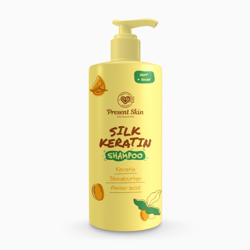 Reducere 25% – Sampon cu efect de netezire cu keratina 500ml - Present Skin 1 Sampon cu efect de netezire cu keratina 500ml - Present Skin