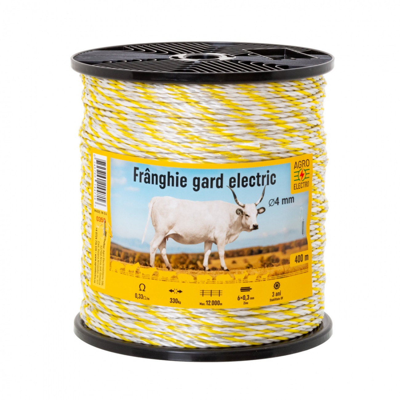 Reducere 20% – Franghie Gard Electric Agro Electro 400 m, 330 kg, 0.33 Ω / m 1 Franghie Gard Electric Agro Electro 400 m