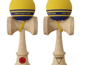 Kendama record Plus galben mat cu dungi negre