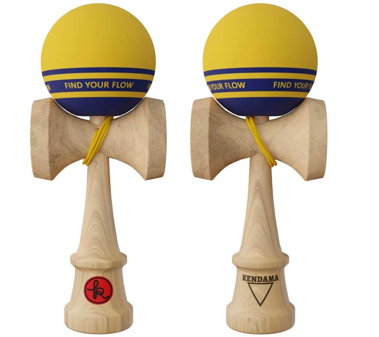 Reducere 43% – Kendama record Plus galben mat cu dungi negre , 18, 5 cm base cup, cupe mari si set ata cadou 1 Kendama record Plus galben mat cu dungi negre