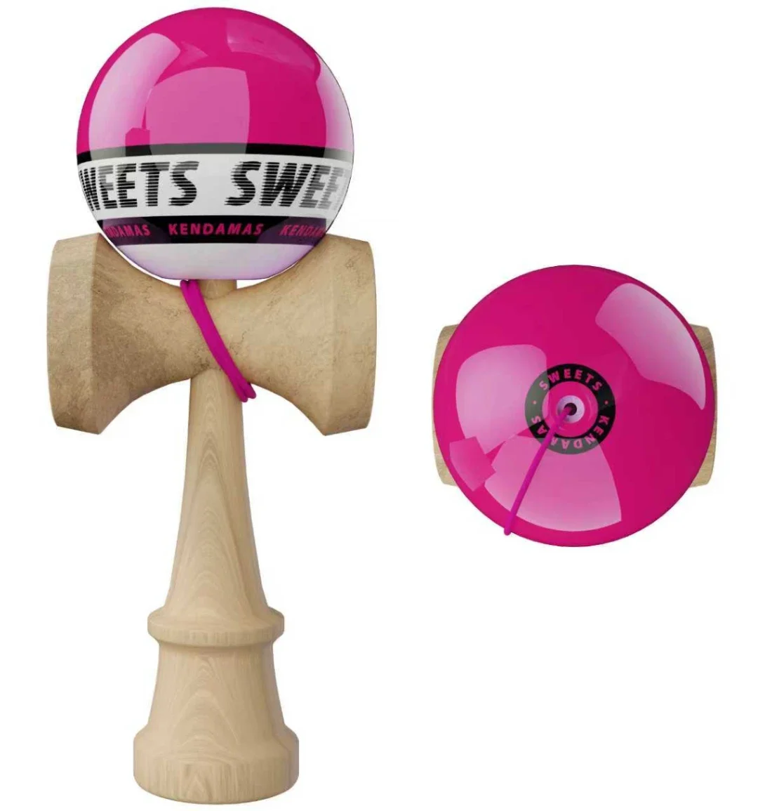Reducere 55% – Kendama Sweets Starter - Roz, Base Cup, Cupe Mari, marime mare 18,5 cm si o ata de rezerva 1 Kendama Sweets Starter - Roz