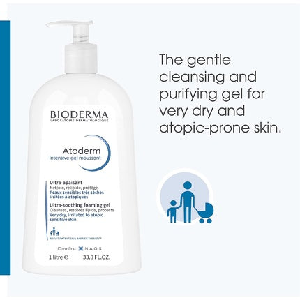 Reducere 15% – Gel de Curatare pentru Fata, Bioderma, Atoderm Intensive, 1000mL 2 Bioderma