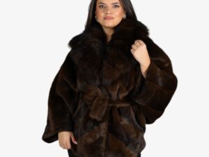 Poncho din Blana de Vulpe Naturala