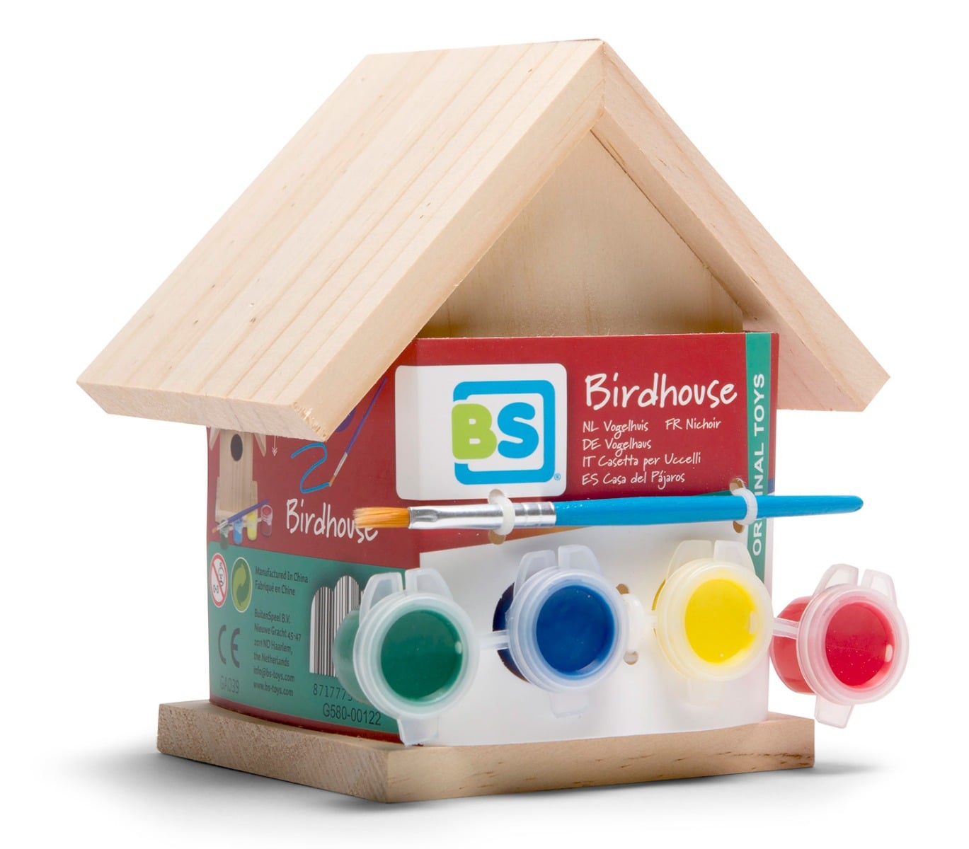Reducere 25% – Casuta pasarele din lemn BS Toys, set creativ de pictat 1 Casuta pasarele din lemn BS Toys
