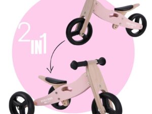 Tricicleta copii fara pedale Free2Move din lemn Pink