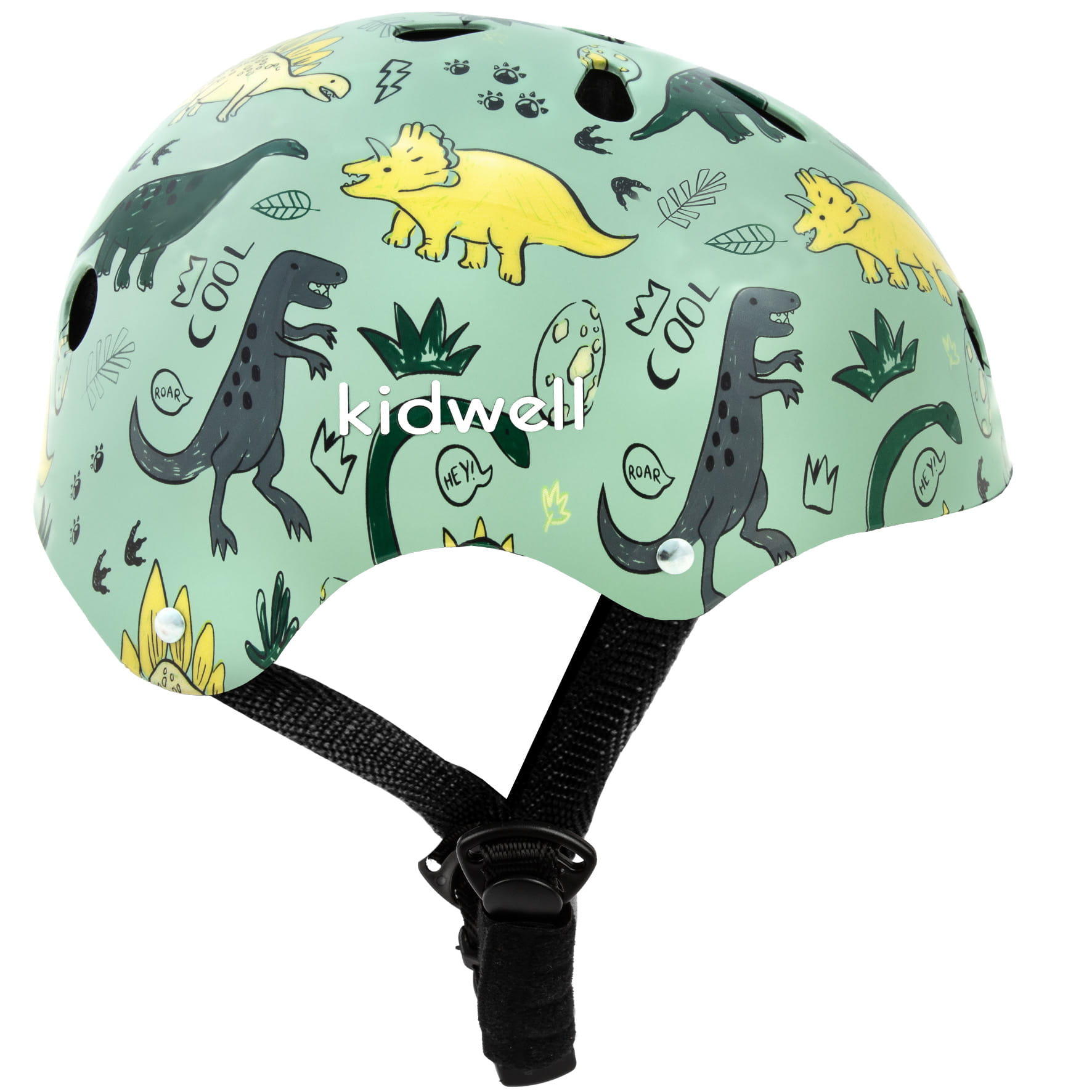 Reducere 26% – Casca bicicleta copii Kidwell ORIX Plus Dino, curele reglabile, orificii aerisire, verde KID707971 1 Casca bicicleta copii Kidwell ORIX Plus Dino