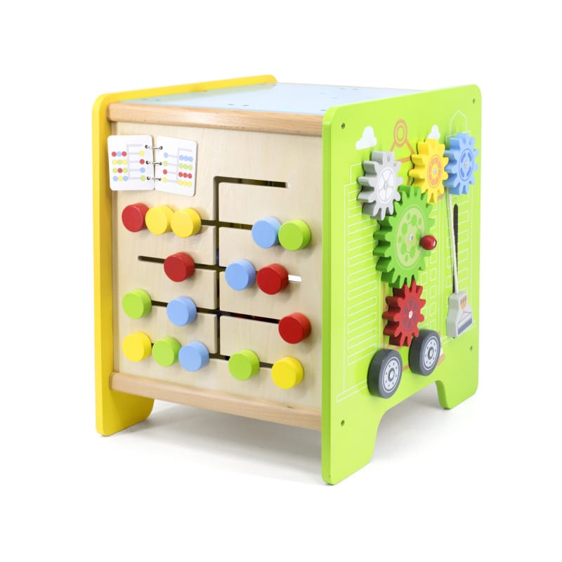Reducere 13% – Centru activitati PolarB Viga, lemn, roti dintate, sortator animale, 5 in 1, multicolor KID445484 2 lemn