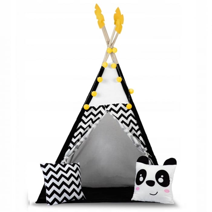 Reducere 12% – Cort joaca copii Nukido, ghirlanda lumini, perne, panda, multicolor KID609580 2 ghirlanda lumini