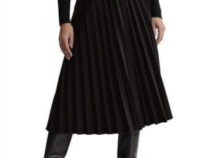 Fusta eleganta midi neagra plisata Florena