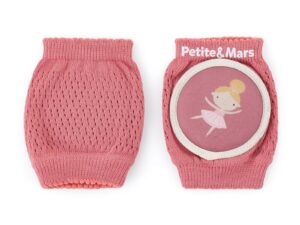 Genunchiere cu pernute PetiteMars cu elastic 13x10 cm 6 luni+ roz