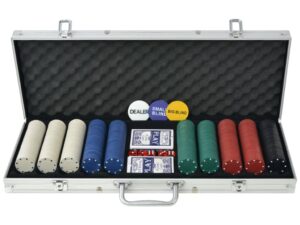 Gossi set de poker cu 500 de jetoane din aluminiu