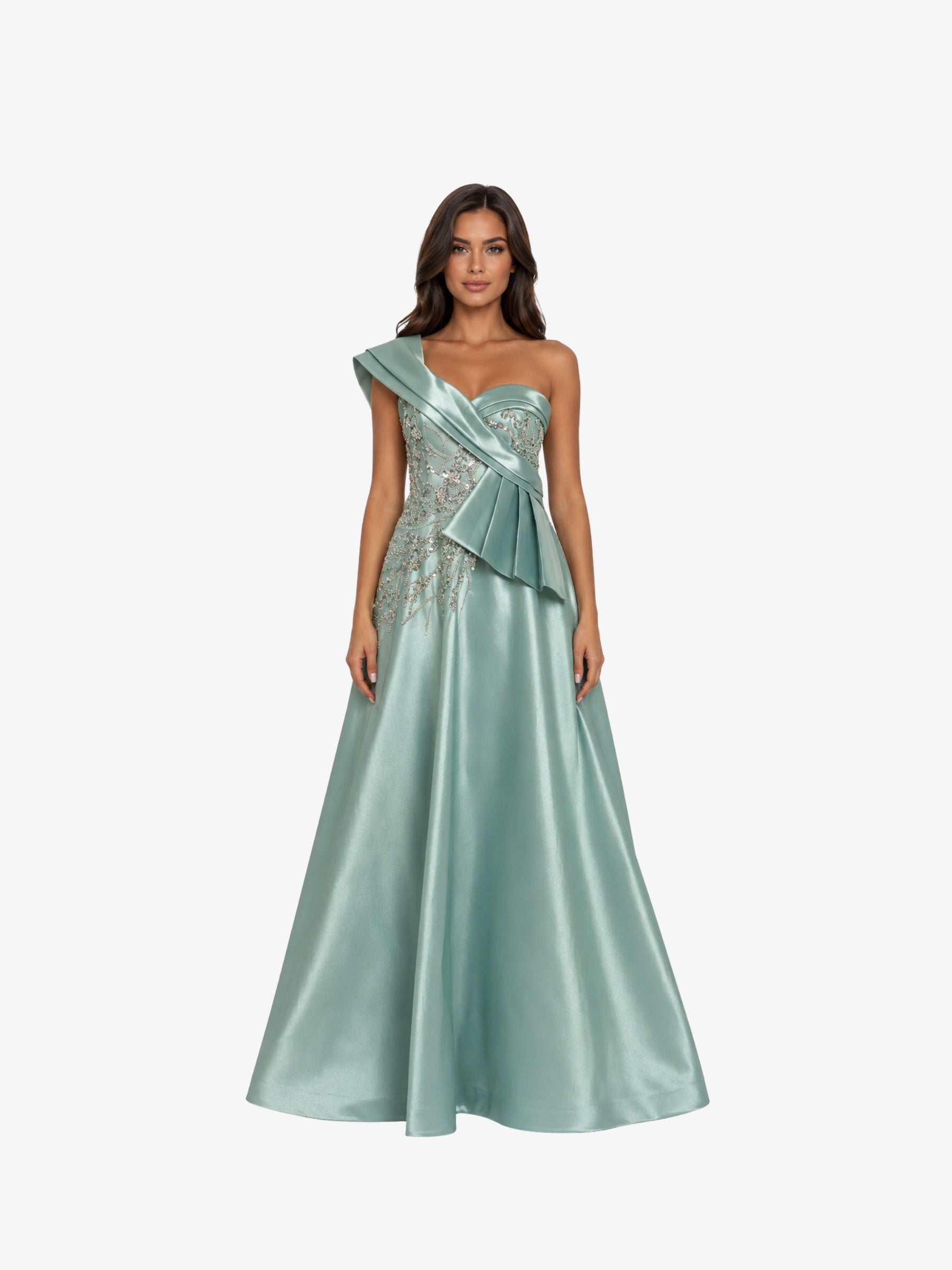 Reducere 50% – Rochie Lunga cu Corset "Linda", Verde - L 1 Rochie Lunga cu Corset "Linda"