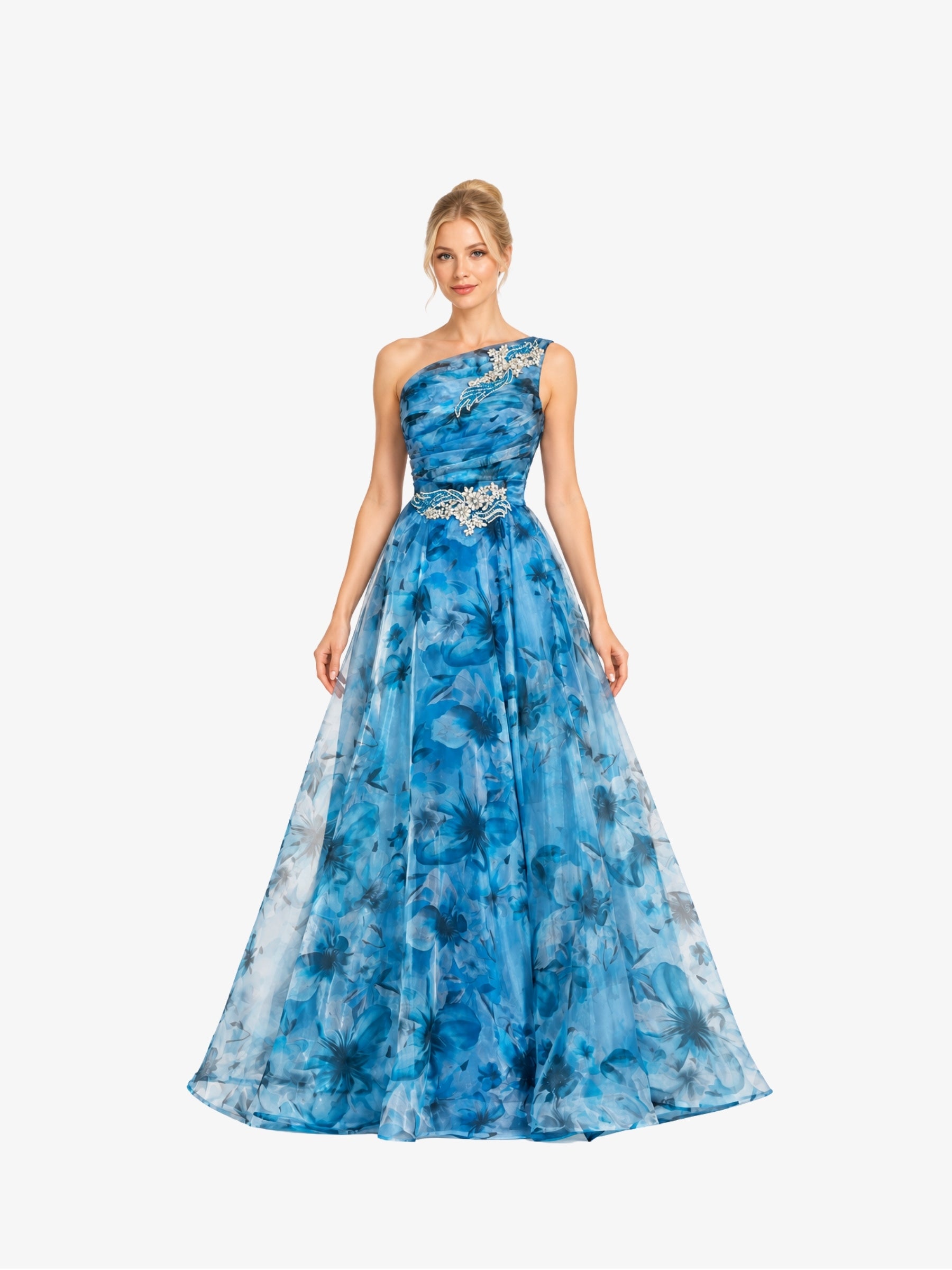 Reducere 36% – Rochie Eleganta “Magnolia”, Albastru - S 1 Rochie Eleganta “Magnolia”