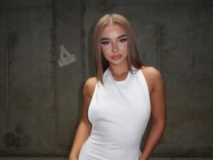 White Ribbed Halter Mini Dress