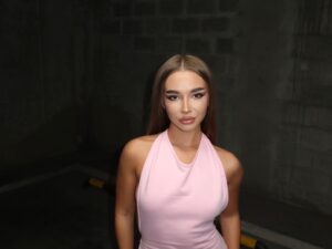 Pink Ribbed Halter Mini Dress