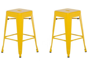TABURET set de 2 metal galben Cabrillo