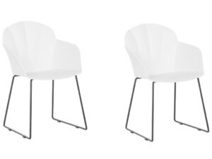 SCAUN DE BUCĂTĂRIE set de 2 plastic alb Sylva