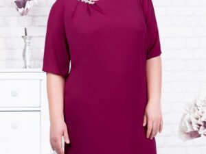 Rochie XXL midi lejera magenta Minodora
