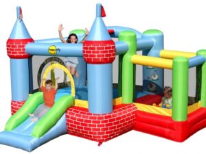 Saltea gonflabila Happy Hop Castel cu loc de joaca cu bile