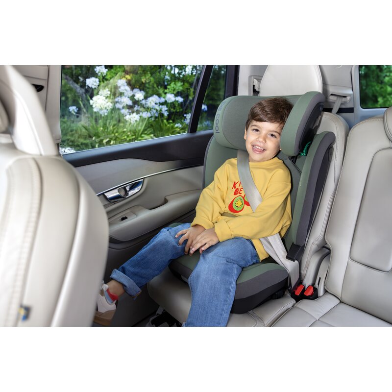 Reducere 47% – Scaun auto pentru copii Be Cool Bravo Be Grass I-Size, 100-150 cm, 4-12 ani, cu isofix, inclinare anatomica, conform cu standardul european de securitate ECE R129 2 100-150 cm
