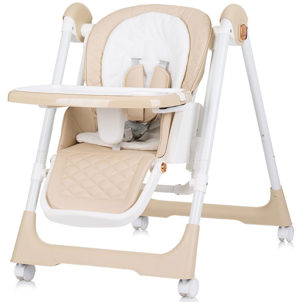 Reducere 30% – Scaun de masa Chipolino Milk Shake, 2 in 1, leagan, pliabil, confortabil, bej KID059545, la doar 422,00 lei 2 2 in 1