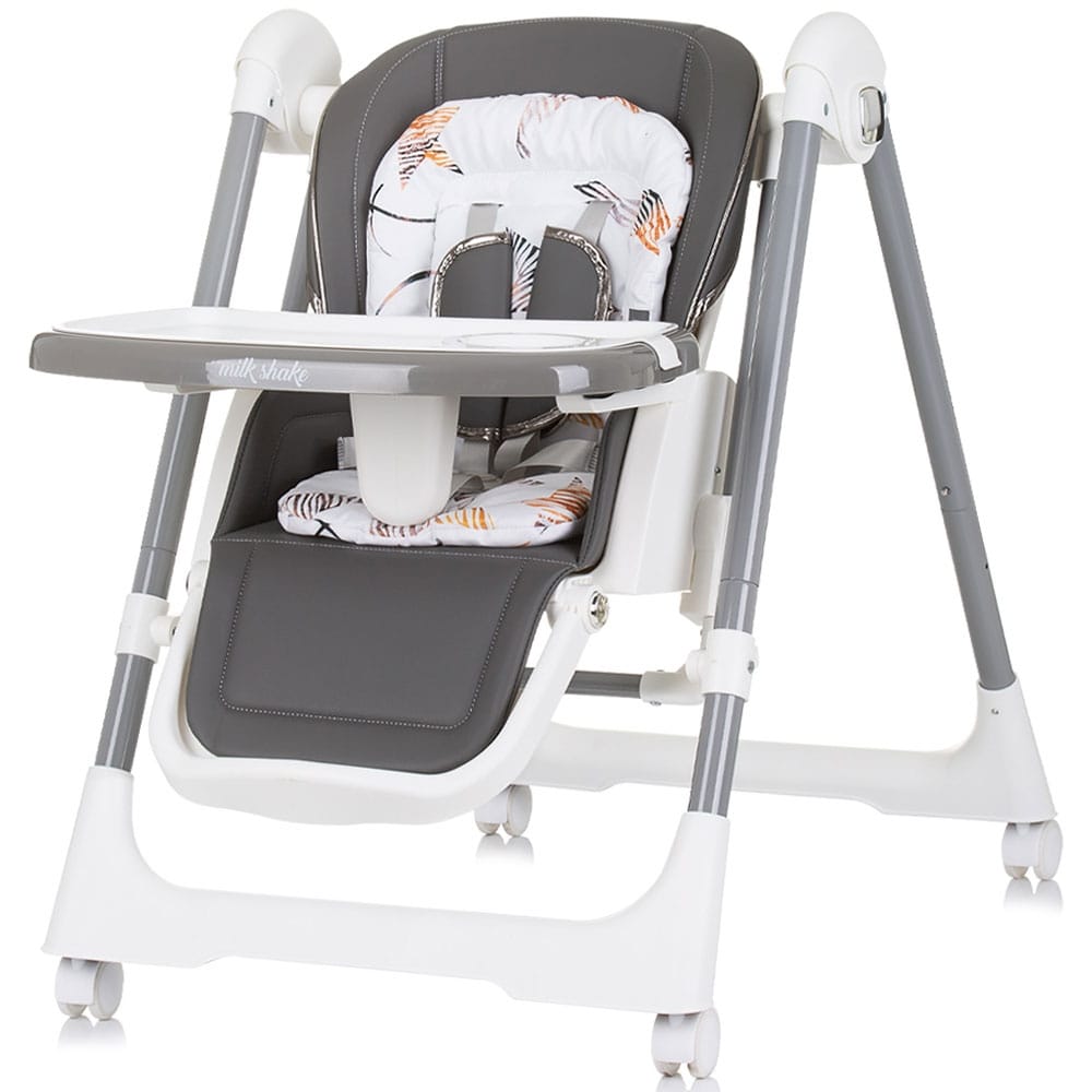 Reducere 30% – Scaun de masa Chipolino Milk Shake, 2 in 1, leagan, pliabil, confortabil, gri KID059507, la doar 422,00 lei 2 2 in 1