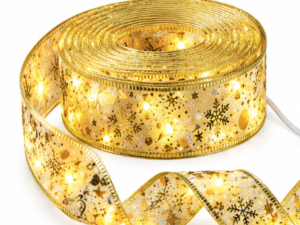 Panglica Luminoasa de Craciun 5M LED AURIE Alimentare la Priza decorativa