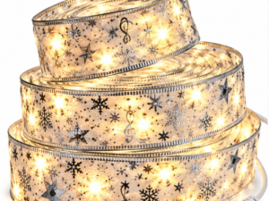 Panglica Luminoasa de Craciun 5M LED ARGINTIE Alimentare la Priza decorativa