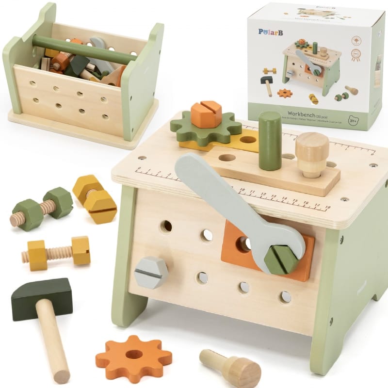 Reducere 16% – Set cutie scule Viga PolarB, lemn, 21 piese, multicolor KID442490 1 Set cutie scule Viga PolarB