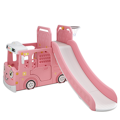 Reducere 46% – Spatiu de joaca 3 in 1 pentru copii Nichiduta Garden Happy Bus Pink cu tobogan, cos de baschet, 190 x 210 x 116 cm, utilizare interiorexterior, usa cu deschidere, margini rotunjite 1 Spatiu de joaca 3 in 1 pentru copii Nichiduta Garden Happy Bus Pink cu tobogan