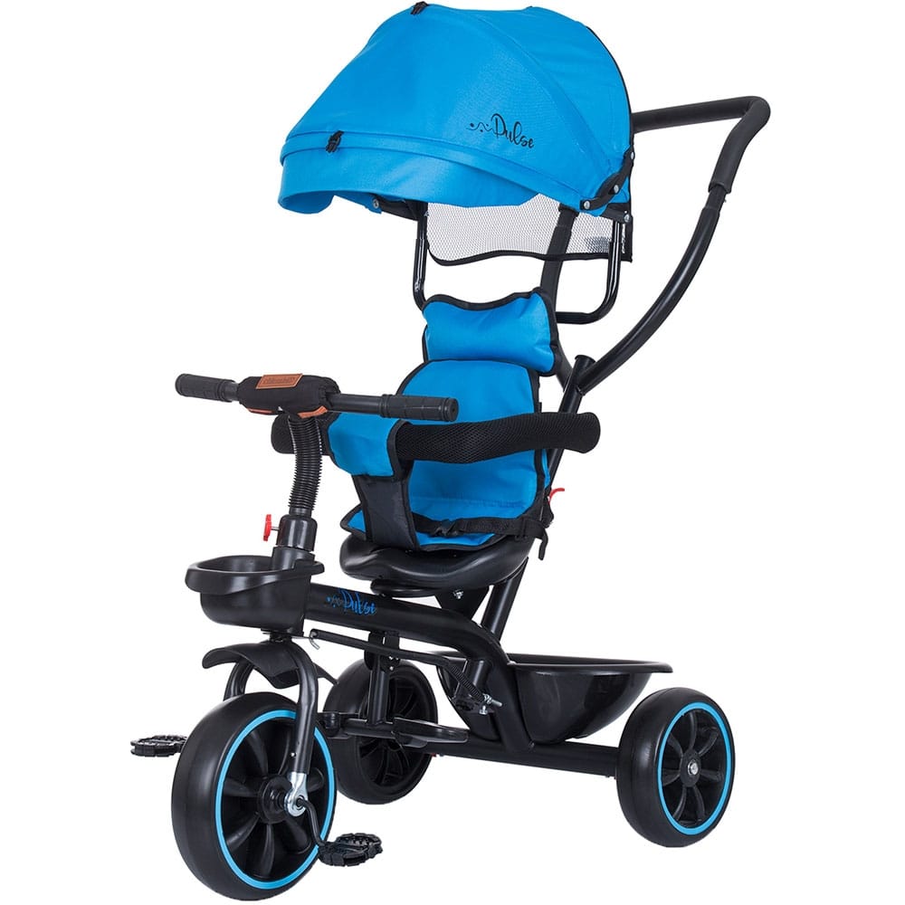 Reducere 37% – Tricicleta Chipolino Pulse, 2 in 1, maner parental, copertina, albastru KID043780 1 Tricicleta Chipolino Pulse
