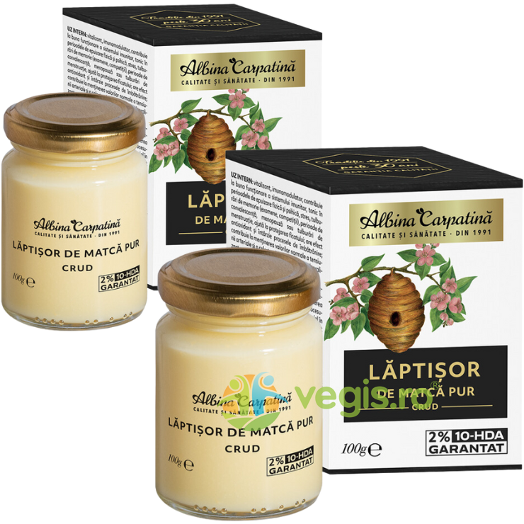 Reducere 33% – Pachet Laptisor de Matca 2% 10-HDA 100g+100g 1 Pachet Laptisor de Matca 2% 10-HDA 100g+100g