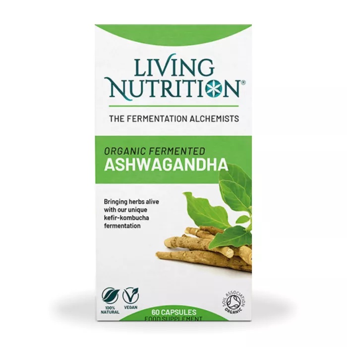 Reducere 15% – Ashwaganda Organic Fermented 600 mg, 60 capsule, Living Nutrition 1 Ashwaganda Organic Fermented 600 mg