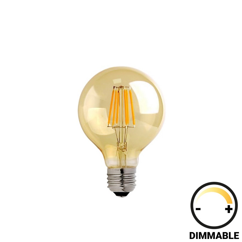 Reducere 26% – Bec LED G80 Dimmabil 8W E27 Amber 8x8x12 cm 1 Bec LED G80 Dimmabil 8W E27 Amber 8x8x12 cm