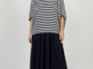 Bluza ampla oversize cu design asimetric din vascoza