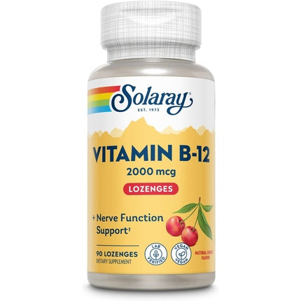 Reducere 14% – Vitamine B-12, Solaray, 2000mcg, aromă cireșe 1 Vitamine B-12
