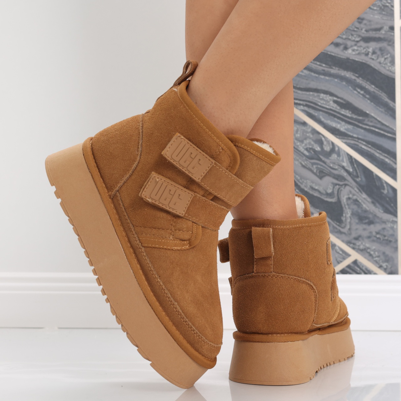 Reducere 18% – Cizme Dama Imblanite Camel din Piele Naturala Intoarsa Relova 2 Reducere 18% – Cizme Dama Imblanite Camel din Piele Naturala Intoarsa Relova - imagine 2