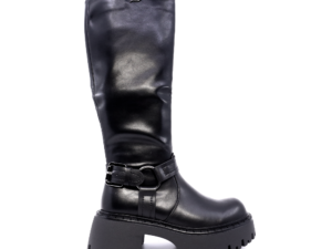 Cizme tip biker femei Luca di Gioia negre din piele 1298DC6683N