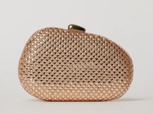 Clutch elegant rose cu cristale stralucitoare