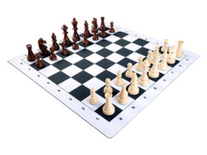 Set King64: Piese sah lemn Staunton 6 +Tabla sah mousepad negru + Geanta Deluxe