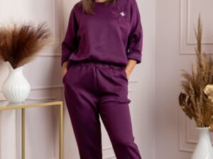 Compleu casual dama mov cu bluza si pantaloni Phoenix